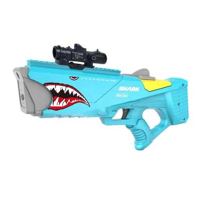 China Electronic Toy Electric Shark Water Gun Kids Fighting Toys Automatic Continuous Shooting Water Gun Summer High-capacity Rechargeable Water Gun for sale