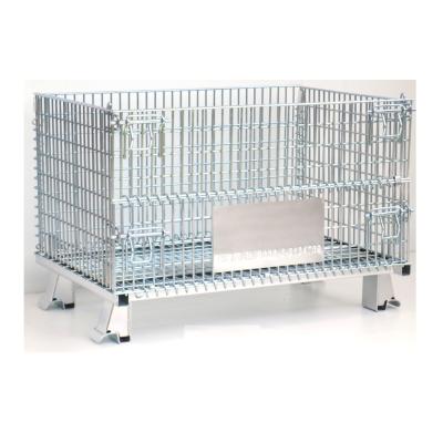 China Folding & OEM ODM Stackable Electro Storage Foldable Galvanizing Heavy Duty Wire Mesh Container for sale