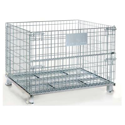 China Save Space Large Capacity Hot Wire Galvanizing Galvanizing Steel Mesh Container Rack Logistics for sale