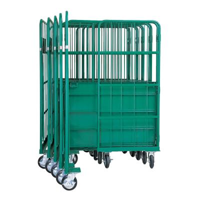 China Time And Labor Saving 4 Wheels Stainless Steel Trolley Collapsible Foldable Trolley for sale