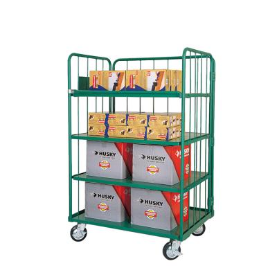 China Plastic Trolley Folding Shelf Transport Logistics Service Trolley With Wheels Large Capacity for sale