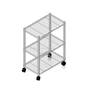 China Durable Durable Chrome Plating Wire Shelving 3 Tier Metal Racks for sale