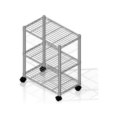 China Workable Chrome Plating 3 Layer Wire Shelving Adjustable Metal Shelf Bracket for sale