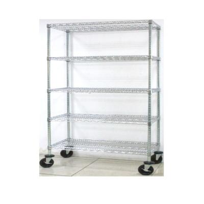 China Sustainable Adjustable Stainless Steel Storage Rack Chrome Shelving for sale