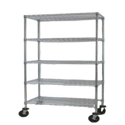 China Sustainable 4-Tier Storage Wire Shelving Prefect Organizer Light Duty Wire Shelf for sale