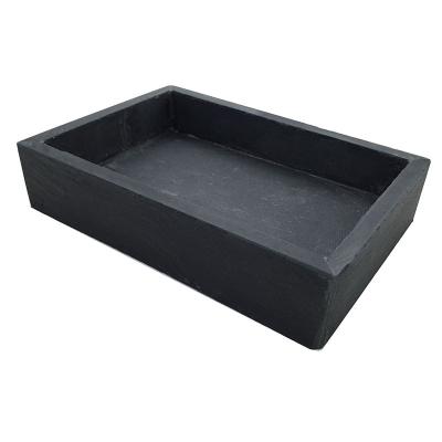 China High Quality Custom Made China Logo Hand Slate Soap Box Matte Black High Grade Stone Soap Box for sale