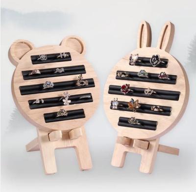 China China Solid Wood Animal Shaped Earrings Ring Tray Display Shelf Storage Rack For Jewelry for sale