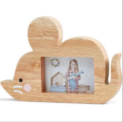 China China Selling Cute Cartoon Mickey Mouse Picture Frame Table Solid Wood Wall Hanging for sale