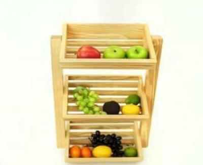 China China Multi-Layer Wooden Rack Fruit Rack Towel Wall Hanging Magazine Drain Vegetable Storage Rack for sale