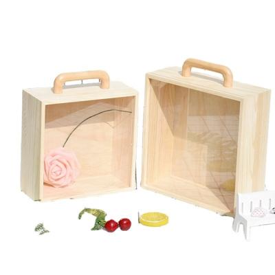 China China Suitable For Gift Boxes With Wooden Handles Acrylic Wooden Boxes Can Be Carried for sale