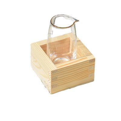 China China Sake Glass Wooden Stand Small Wooden Box Japanese Style Normal Square Tumbler for sale