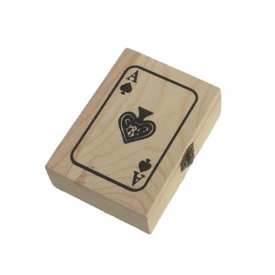 China China Poker Card Box Solid Wood For Making Card Box Small Wooden Box Hinged Card Case for sale