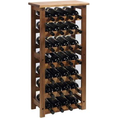 China China Large Capacity 28 Piece Wine Rack With Long Support , Wooden Wine Rack For Wine Cellar Kitchen for sale