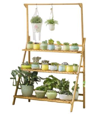 China China terraced multi-layer solid wood succulent planter is used for balcony living room home decoration for sale