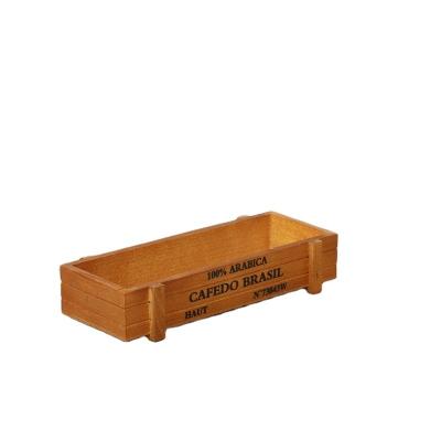 China China Make Old Color Succulents Planting Pot Wooden Rectangular Rectangular Box for sale