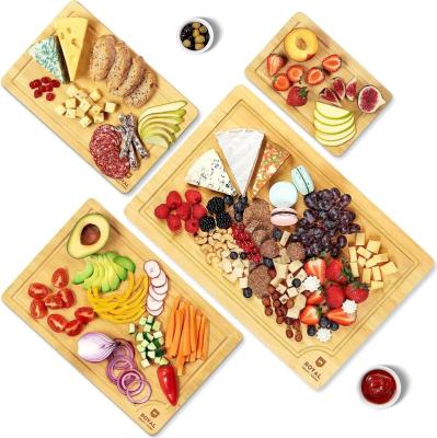 China China Bamboo Cutting Board With Juice Tank Cheese Meat Board Vegetable Kitchen Eco-friendly Cutting Board for sale