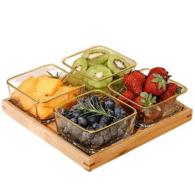 China China environmental protection partition tray bamboo rectangular fruit snack table and so on for sale