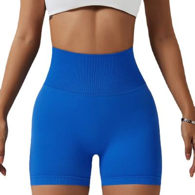 China Wholesale Custom Antibacterial Control Seamless Sports High Waisted Tummy Fitness Gym Yoga Biker Shorts For Women for sale