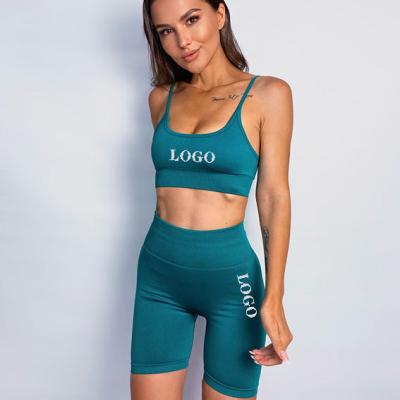 China Wholesale Breathable Workout Woman Sports Bra Set Seamless Yoga Sets Women Yoga Set And Fitness Shorts for sale