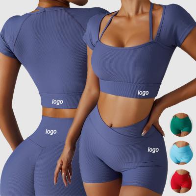 China Wholesale Custom Fitness Women's Breathable Gym Activewear Sets Seamless Yoga Set For Sports for sale