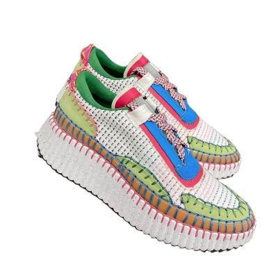 China Fashion Trend Women Designer Causal Thick Sole Platform Sneakers Lace Flat Sports Shoes Brand Fashion Trend Sneakers Female Running Shoes for sale