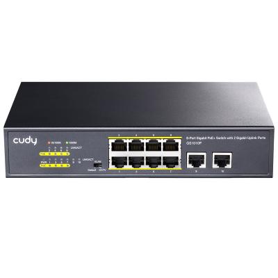 China Cudy GS1010P 10-Port Gigabit Ethernet PoE Unmanaged POE Switch, w/ 8 x PoE+ @ 120W, Desktop/Rackmount, CCTV/VLAN Mode, 802.3af/at for sale