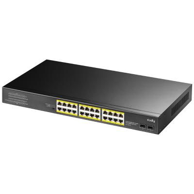 China POE Cudy 24 Port Gigabit PoE+ Unmanaged Switch, 300W, 2 Gigabit SFP, CCTV/VLAN Mode, 19 inch Rackmount for sale