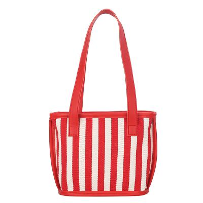 China Wholesale Fashion Handled Cotton Reusable Foldable Handbags Shoulder Bag Light Packing Reusable Women Shopping Bags Cute Canvas and Eco for sale