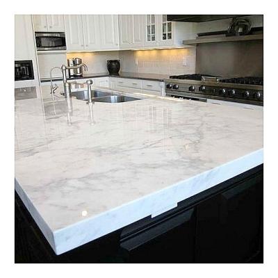 China Countertop and Vanity Top Types Italian White Marble Bianco Carrara Italian White Kitchen Countertop for sale