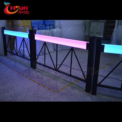 China Heavy Duty Yellow Iron and PE Precaution Metal Guardrails Iron Tube City Guardrails Crowd Control Security Steel Fence Barrier for sale