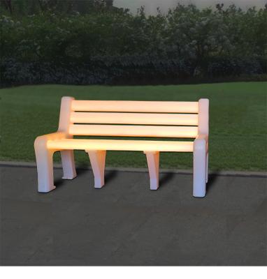 China Eco-friendly Remotntroe Collar RGB Color Changing Luminous Lead Plastic Led Light Bench Outdoor Garden Patio LED Bench for sale