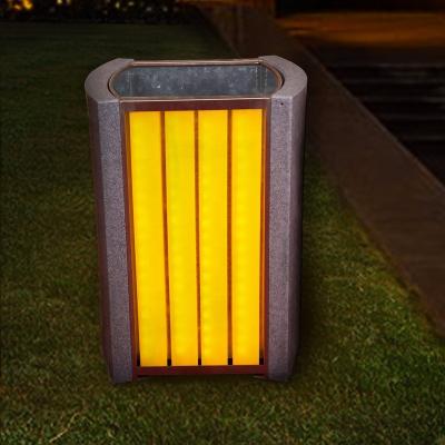 China Sustainable Modern Outdoor Rectangle Trash Can Lighting Plastic Led Trash Can for sale