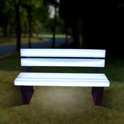 China 2021 New Product Modern Outdoor Furniture Plastic Patio Bench RGB Lights Cheap Price for sale