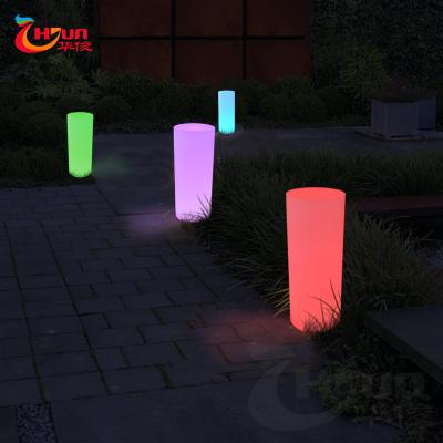 China Custom RGB LED Outdoor Decoration LED Round Column Lamp Garden Street Side Lamp for sale