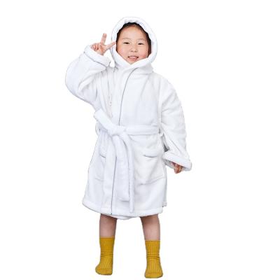 China Hot Wholesale QUICK DRY Coral Night Hotel Children's Bathrobe Velvet Kids Swimming Robe Home Embroidery Customized LOGO for sale