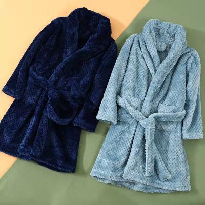 China Wholesale Coral Fleece Flannel Baby Cute Soft And Warm Bathrobe Thick Pajamas Thermal Bathrobe For Kids for sale