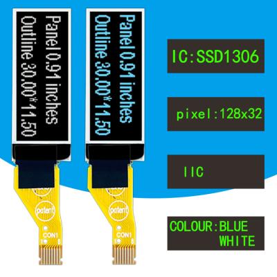 China model 128 x 32 driver IC SSD1306 IIC 0.91 inch OLED 0.91 INCH for sale