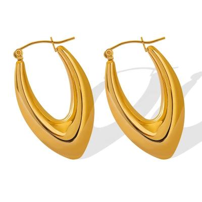 China Dropshipping TRENDY Hong Kong Style U Shape Stainless Steel Stud Earrings For Women for sale