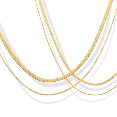 China FASHIONABLE Cold Wind Double Blade Snake Bone Gold Plated Clavicle Necklace for sale