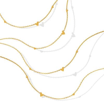 China 2022 New Small Love Titanium Environmentally Friendly Exquisite Steel Gold Plated Clavicle Necklace for sale