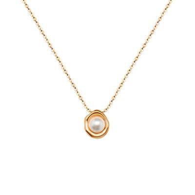 China Fashion Environmental Friendly Shell Pearl Plated 18K Gold Clavicle Necklace for sale