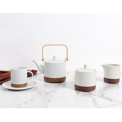 China Japanese Style Porcelain Viable Ceramic Tea Set Cafe Custom Made Afternoon Tea Sets With Teapot for sale