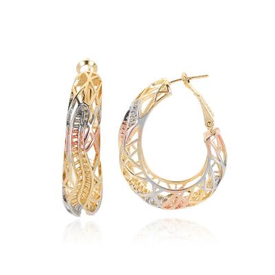 China New Latest CLASSIC Gold Earring Designs Fashion Jewelry Painted Three Colors Women Earring for sale