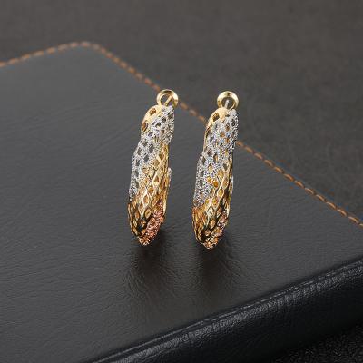 China CLASSIC Non Fade Jewelry Tricolor Gold Plated Earring For Women for sale