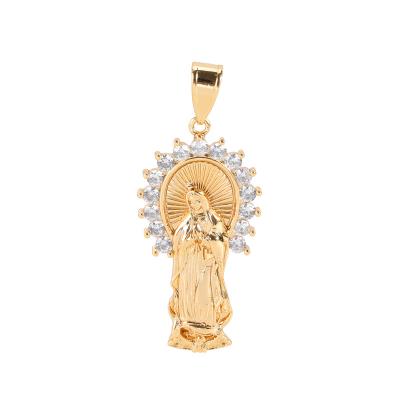 China 14k Gold Plated Catholic Religious Religious Woman Jewelry Of The Virgin Of Guadalupe for sale