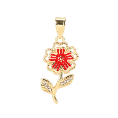 China 18k Gold Flower Pendants Sunflower Religious Pendant for sale