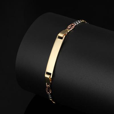 China Custom 18k Gold Figaro Religious ID Bracelet Wholesale for sale