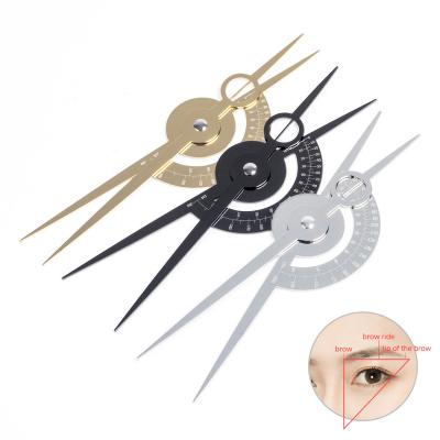 China New 2021 Wholesale Black Gold Silver Eyebrow Stainless Steel Forehead Tracing Isometric Ruler Stainless Steel Forehead Measuring Tool For PMU for sale