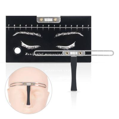 China Horizontal Stainless Steel Measuring Permanent Eyebrow Tattoos Makeup Rules Microblading Eyebrow Tattoo Template Rulers Reusable Template for sale