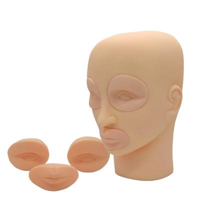 China Wholesale Head Flat Model Training Mannequin Silicone Silica Gel Practice Training Head Detachable Eyebrow Tattoo for sale